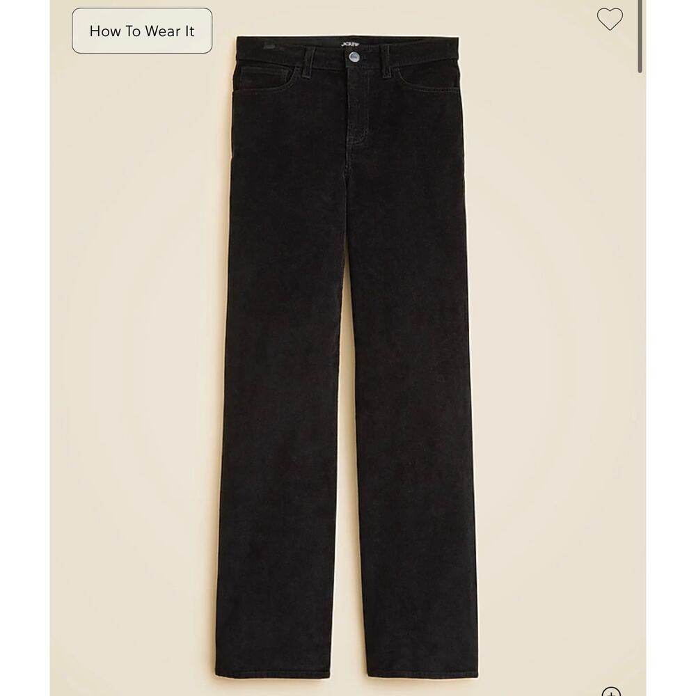 J. Crew Slim-wide pant in corduroy in Black NWT size 27